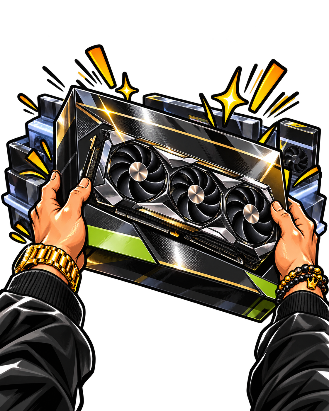 Close inspection of a graphics card